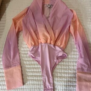 Pink and Orange Long Sleeve Bodysuit